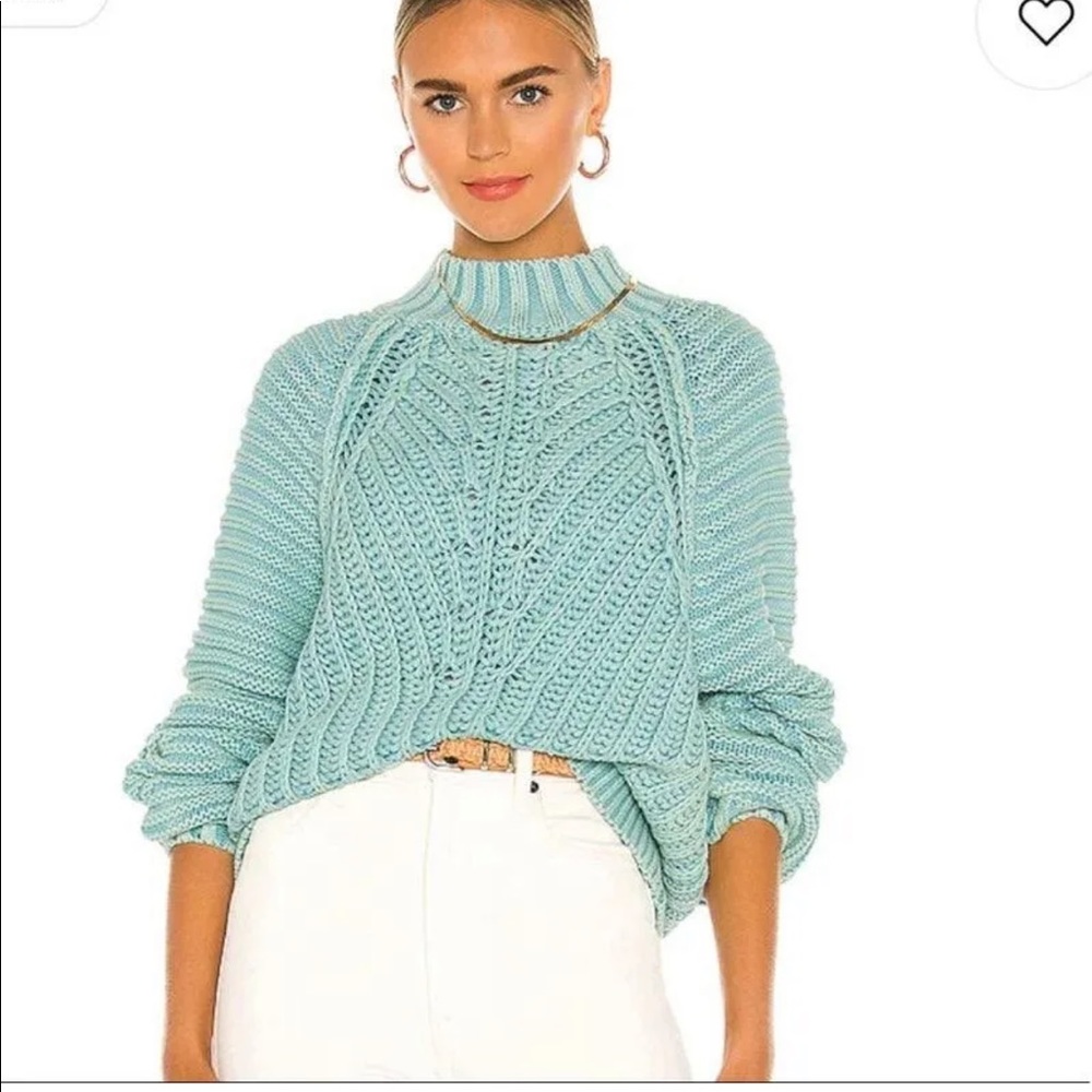 Free People Sweetheart Sweater In Ocean Pearl Size Small NWT